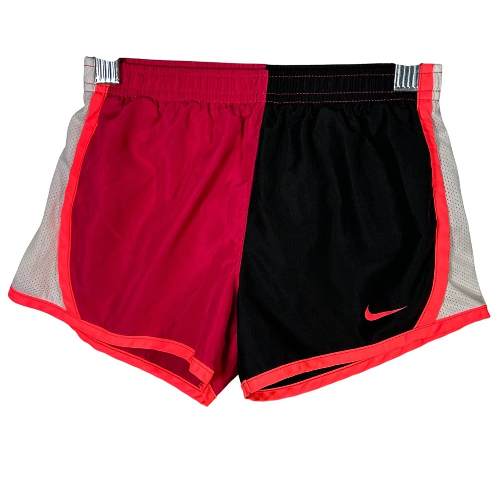 Nike‎ Dri-FIT Kids Running Shorts Colorblock Pink Black Youth Size L 6-7 Years